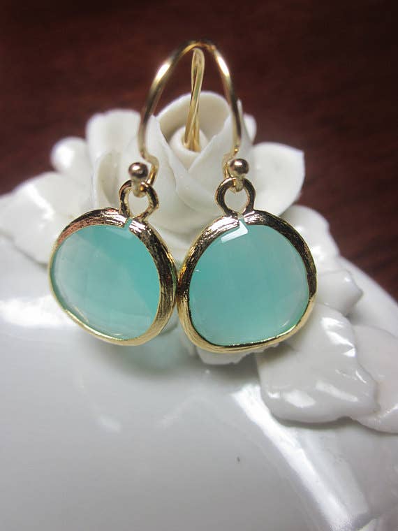 Pacific Aqua Mint Earrings Blue