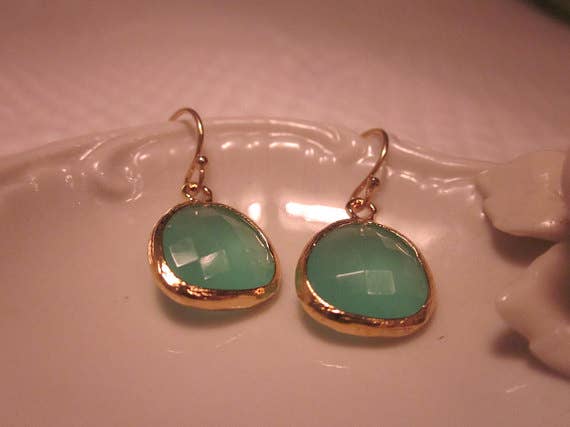 Pacific Aqua Mint Earrings Blue