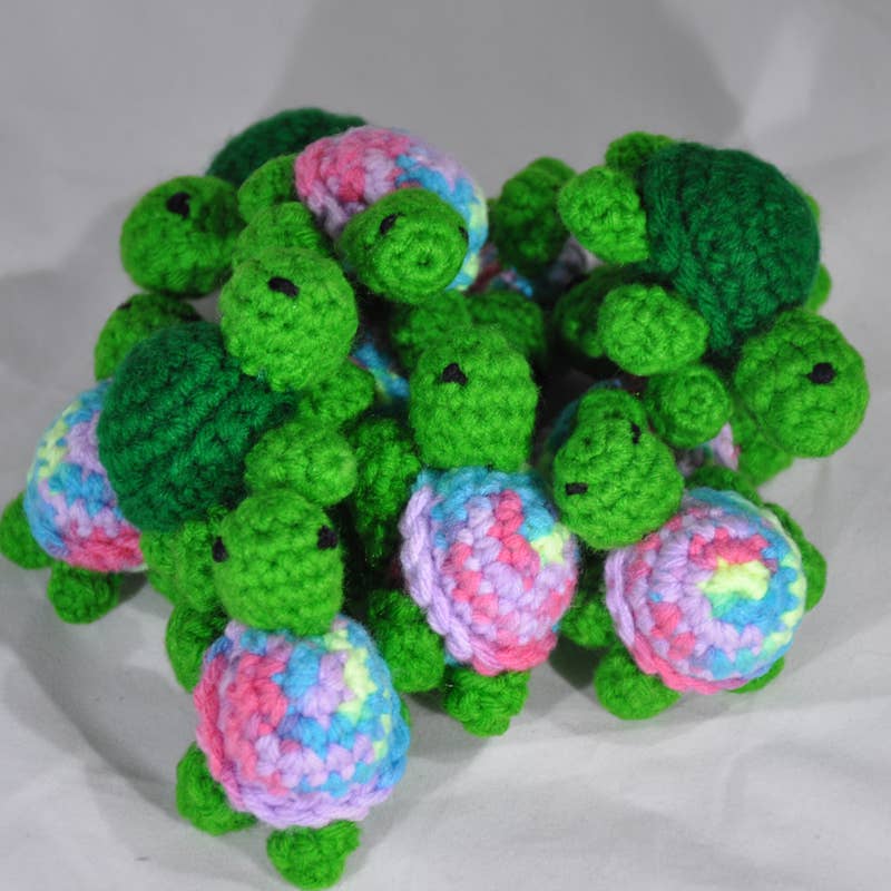 Eco-Friendly Handcrafted Plush Turtles: Hand Knitted Turtles 3"