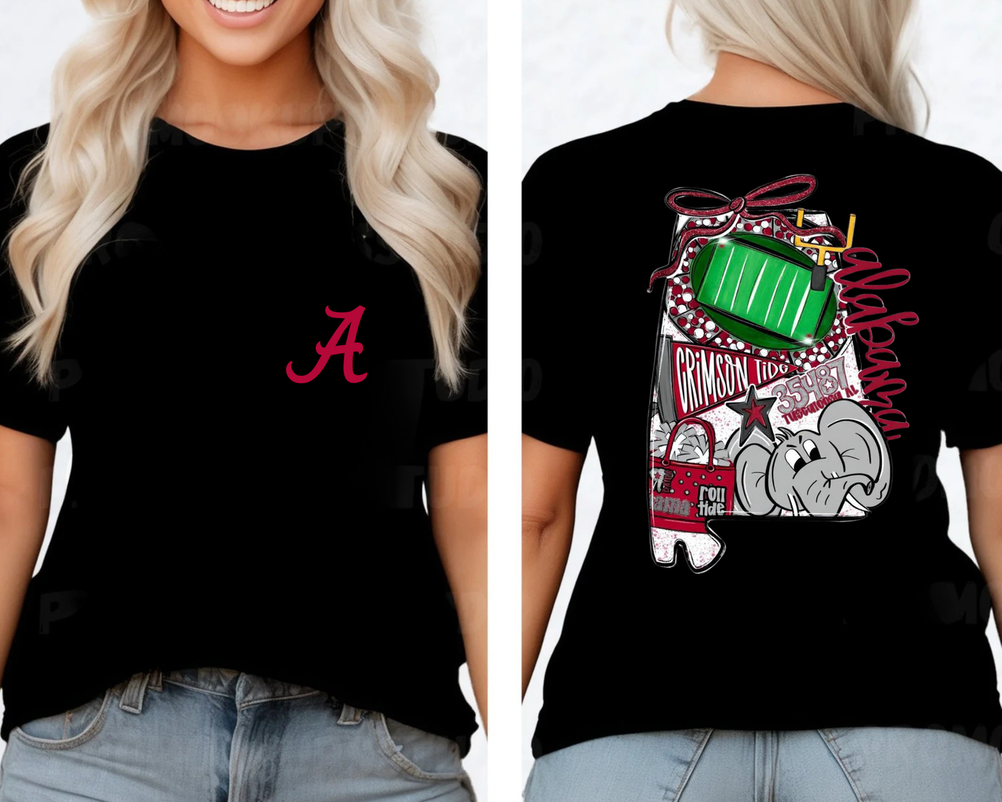 Alabama Collegiate State Design Tee: Sport Grey / M / Bella Canvas