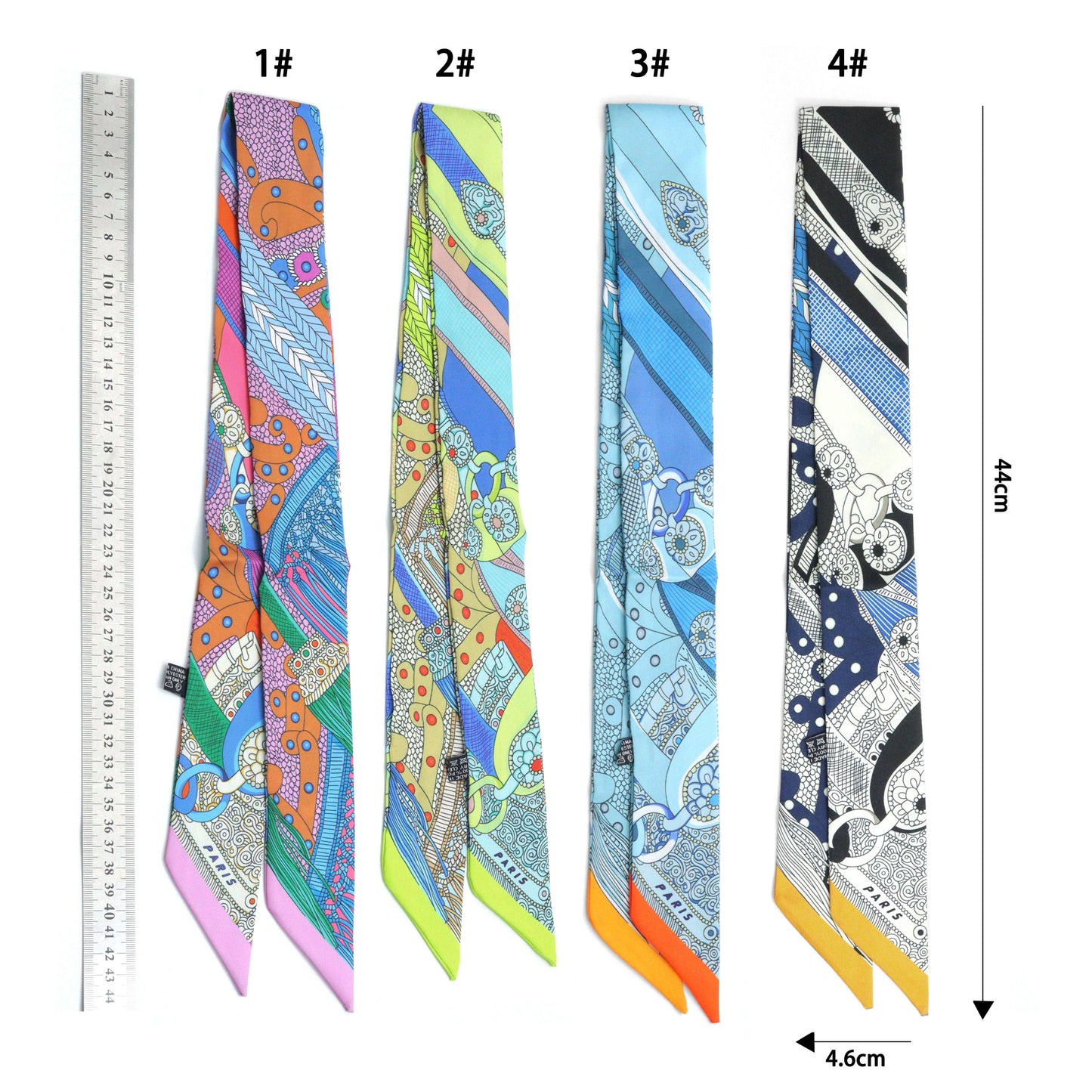 Convertible Scarf Necklace, Adjustable Silk Scarf nkl, EF808: #2 / Scarf with LD746 Heart