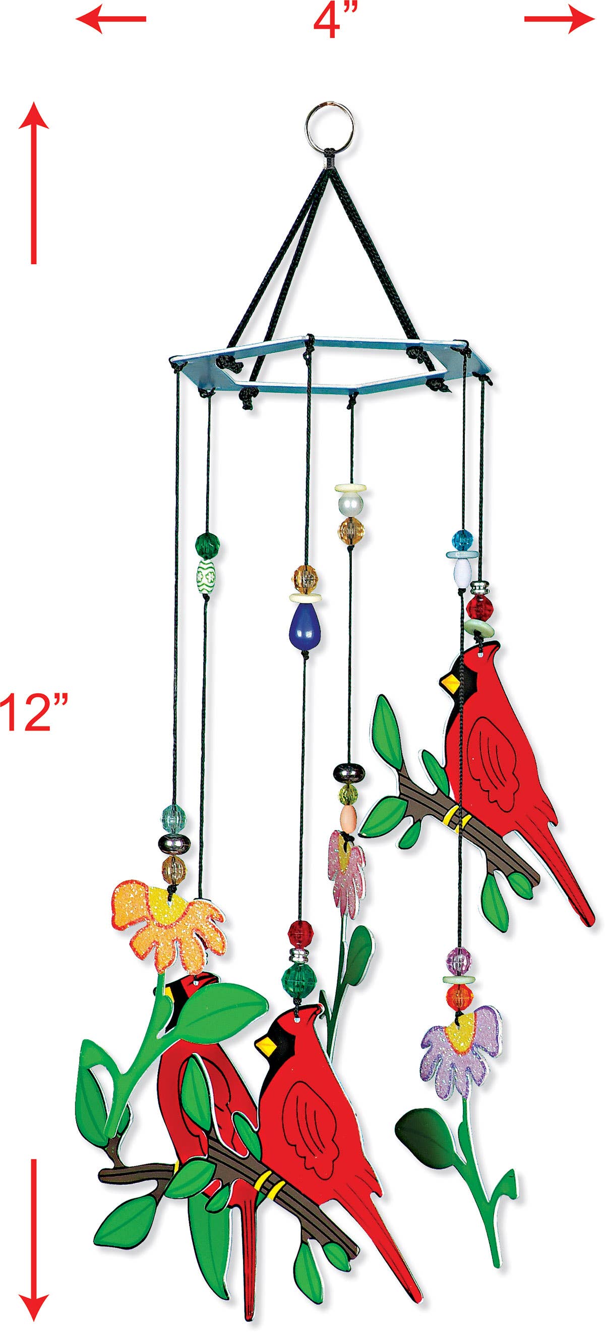 Cardinal Metal Spring Garden Wind Chimes - 57255