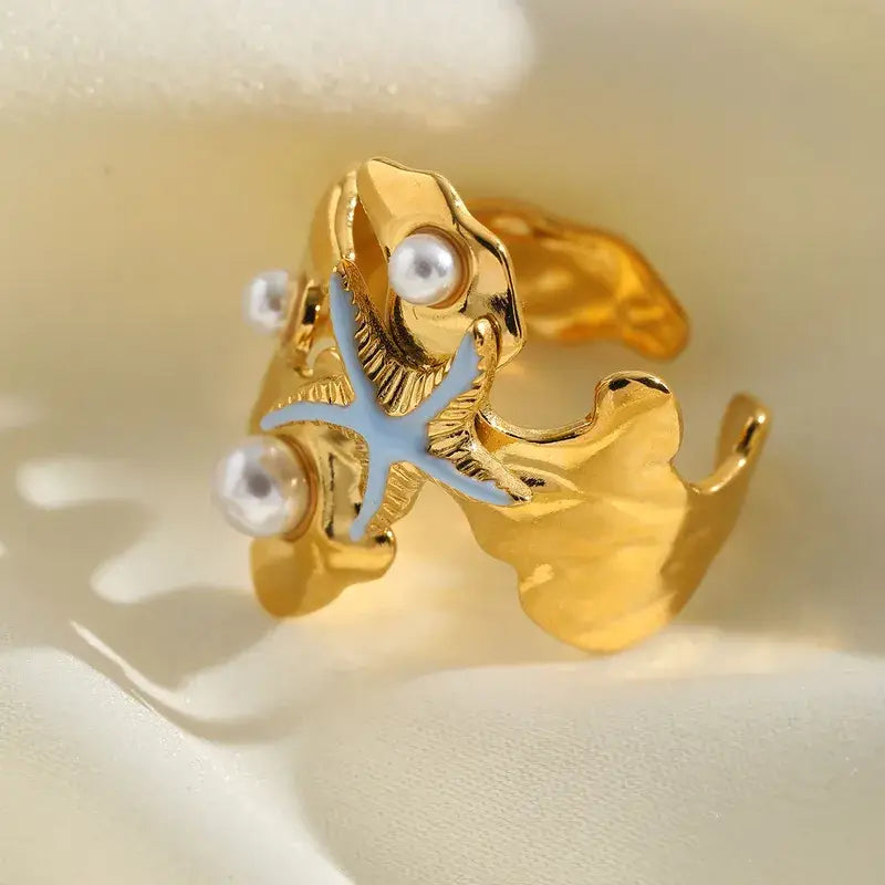 Starfish Beach Summer Adjustable Ring