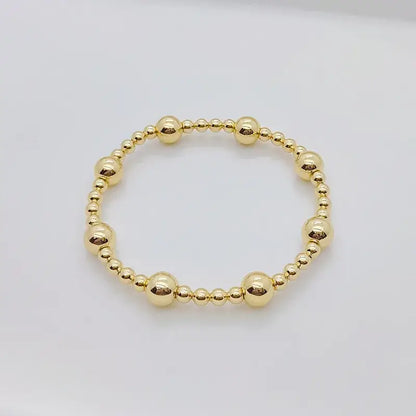 Gold Plated Geometric Classic Bracelets Stretch Elastic: Style B - 3 Balls Large