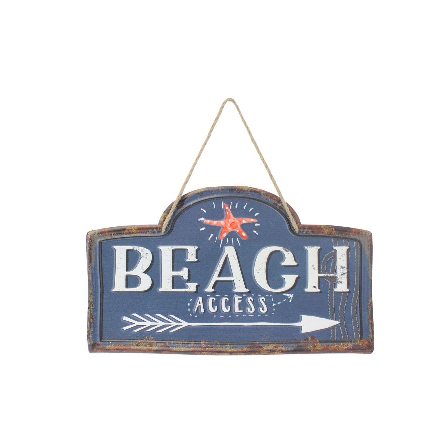 SALE Blue Beach Access Metal Wall Sign
