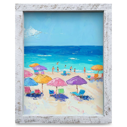 Blue Sky Beach | Real Wood Framed Wall Art Print: 8"x12"