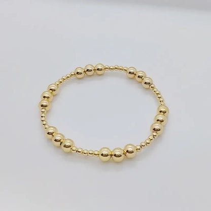Gold Plated Geometric Classic Bracelets Stretch Elastic: Style A Large Ball