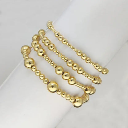 Gold Plated Geometric Classic Bracelets Stretch Elastic: Style A Large Ball