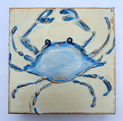 Blue Crab | coastal beach nautical ocean blue and white