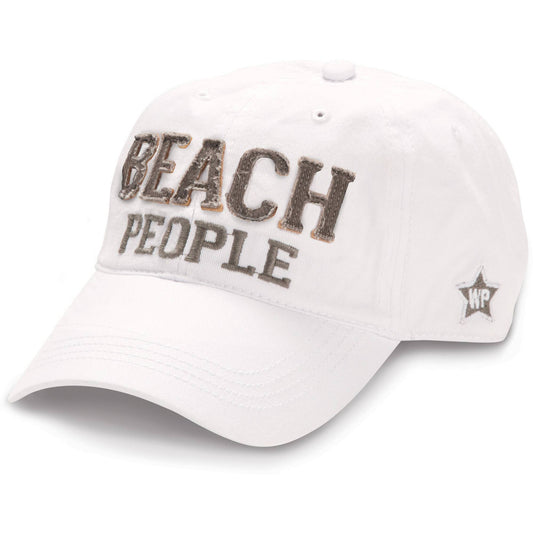 Beach People - Dark Gray Adjustable Hat: White
