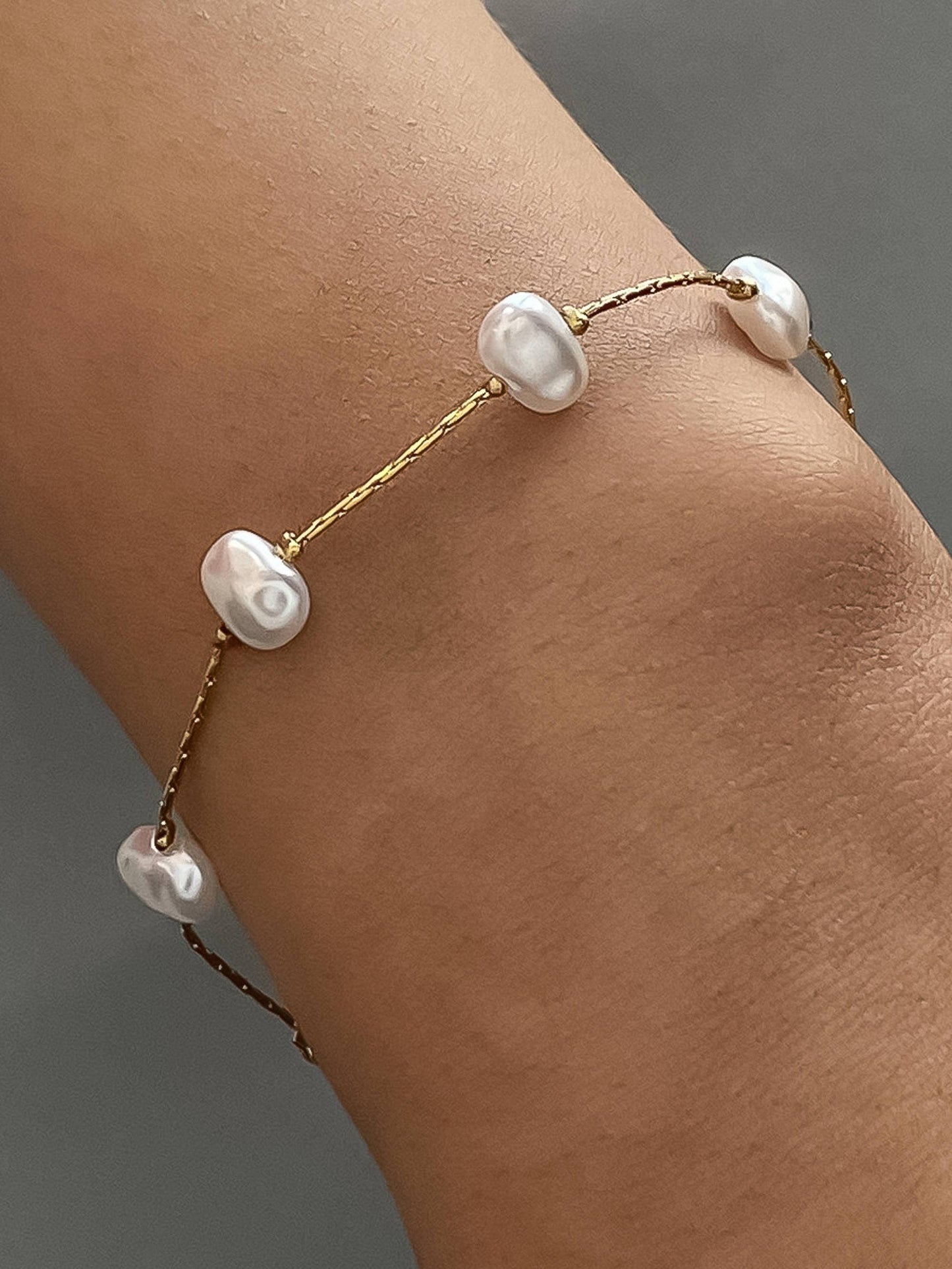 Ida 18K Non-Tarnish Petite Pearl Necklace: Yellow Gold / Necklace