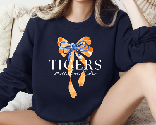Auburn Bow Sweatshirt: Navy / XL / Gildan