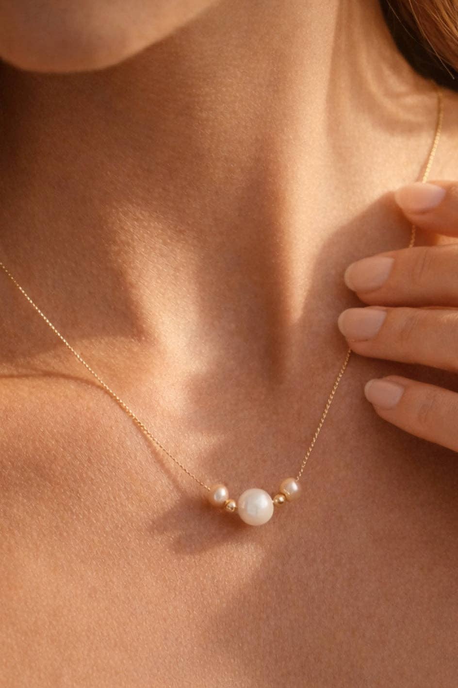 18K Gold PVD Plated Stainless Steel Freshwater Pearl Necklace – 7978: S0OX3T7978