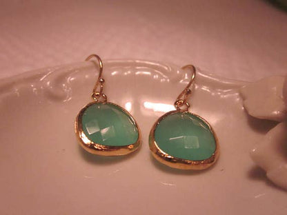 Pacific Aqua Mint Earrings Blue