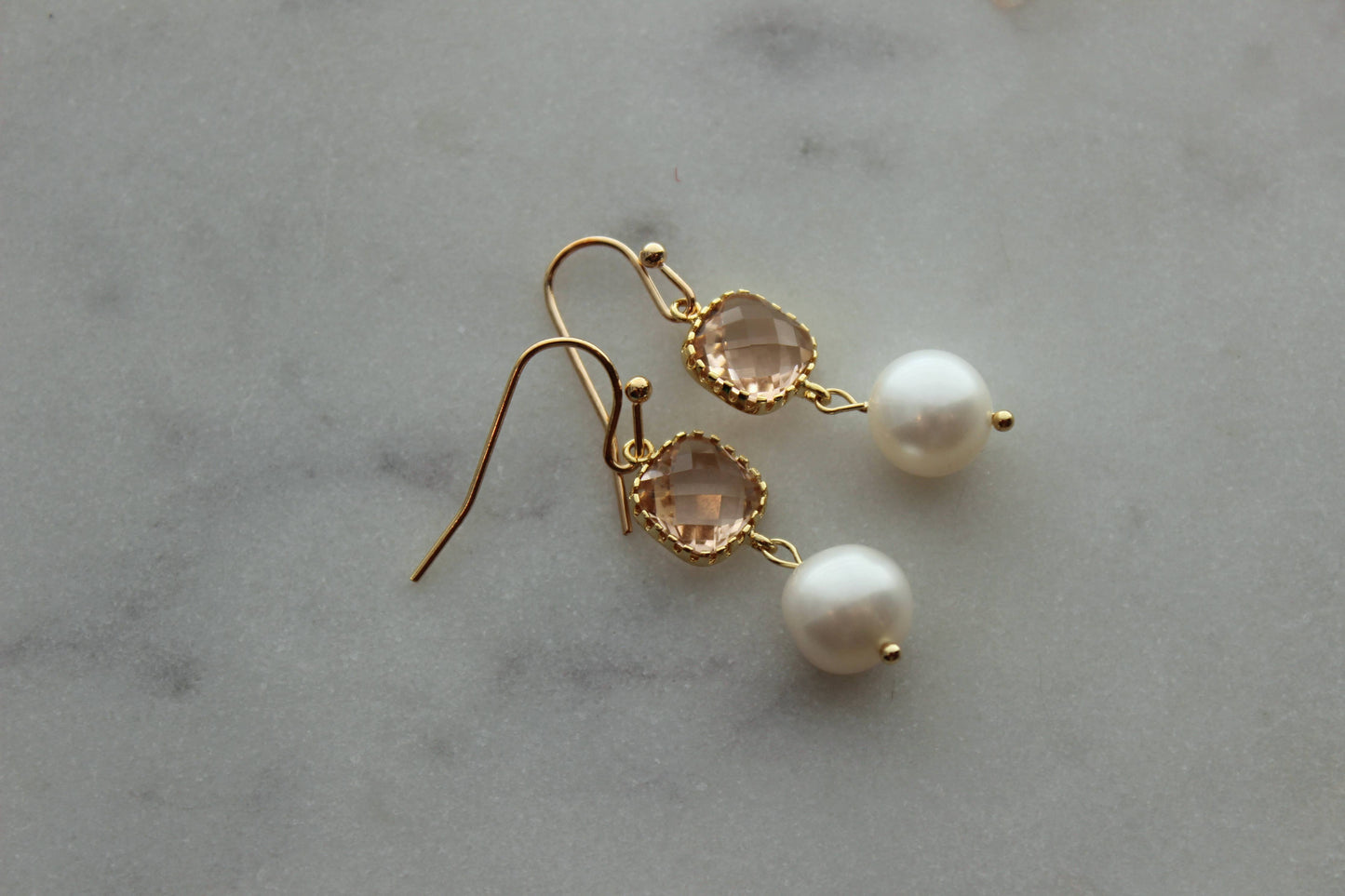 Gold Blush Pearl Earrings
