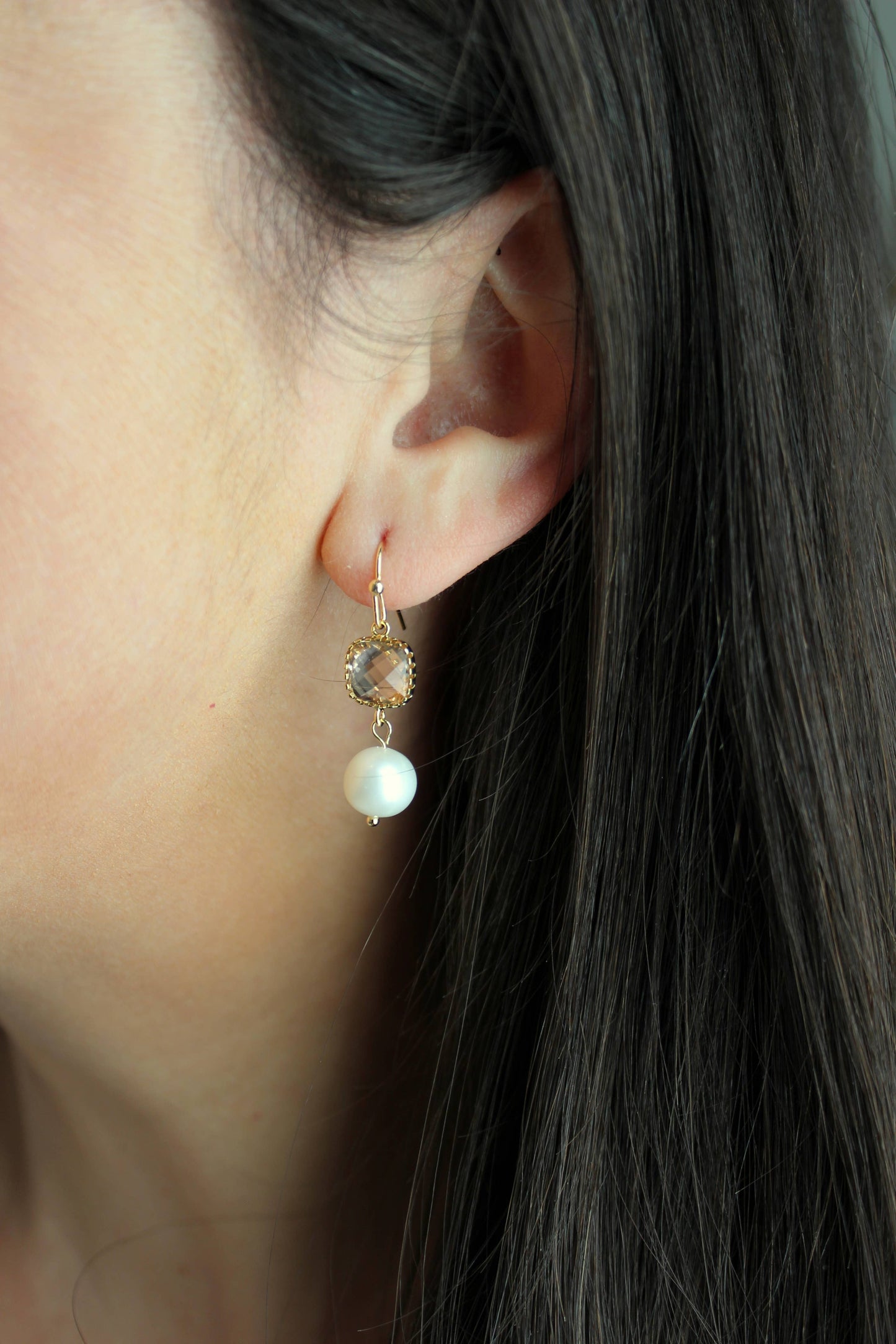 Gold Blush Pearl Earrings
