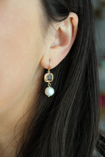 Gold Blush Pearl Earrings