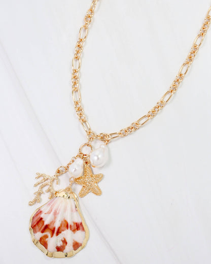 Caye Remy Sea Charm Cluster Necklace Gold: Default