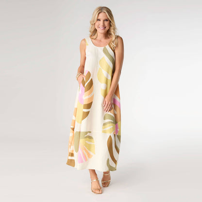 Nola Relaxed Tank Dress with Side Pockets: Mixed Sorbet / L/XL