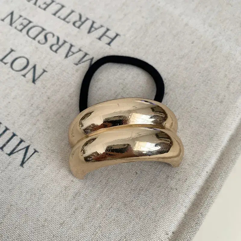 Gold Metal Hair Tie Hair Accessory Hair Band: 1