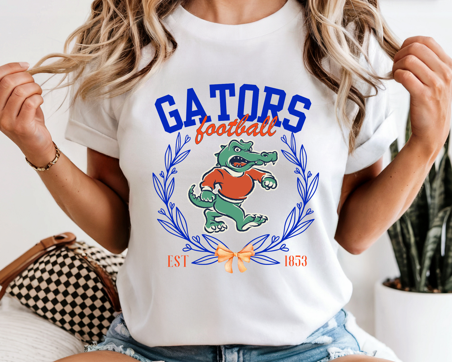 Gator Football Collegiate Tee : White / M / Bella Canvas