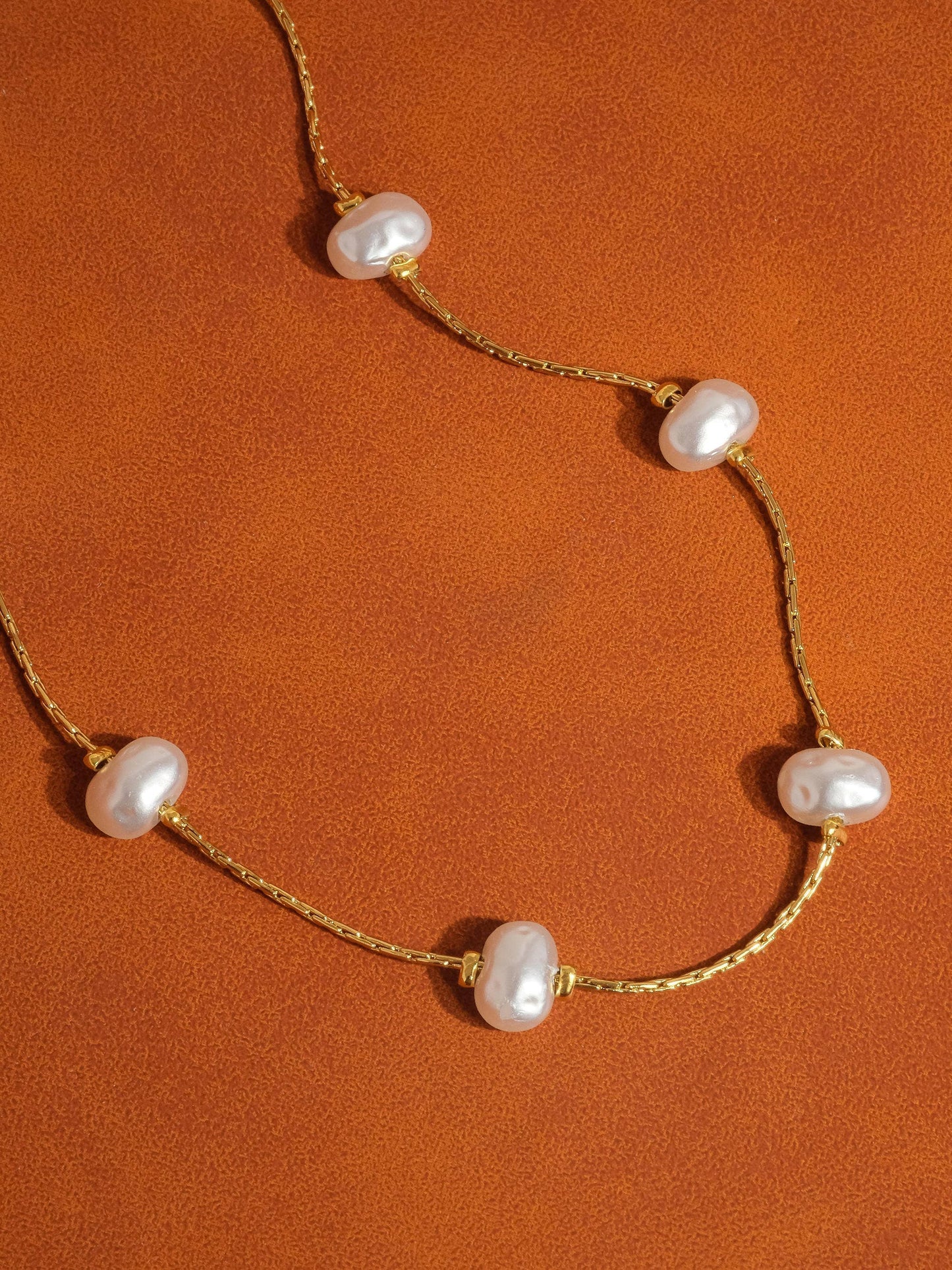 Ida 18K Non-Tarnish Petite Pearl Necklace: Yellow Gold / Necklace