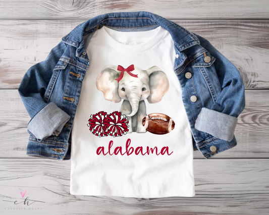 Alabama Baby/Toddler Girls Tee: White / 6-12 month onesie