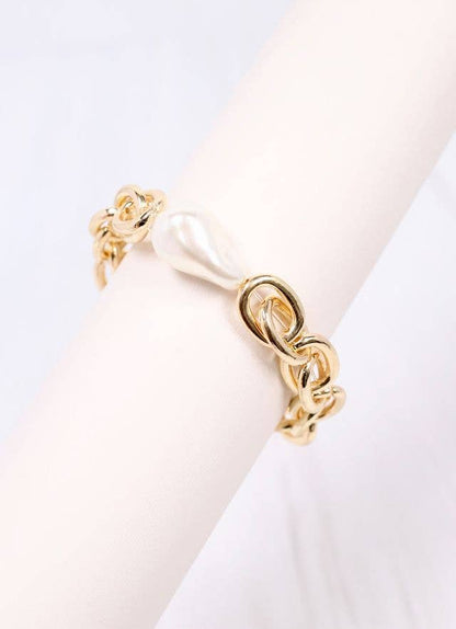 Harrie Link Bracelet with Pearl GOLD: Default