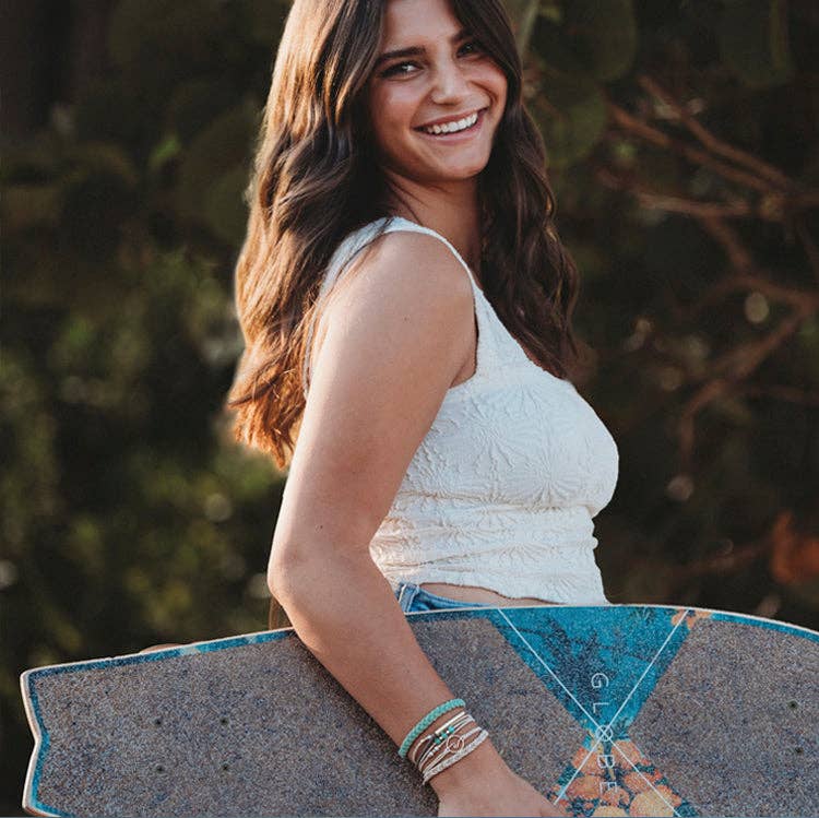 "Reflect" Gold Wave with Beachy Neutrals Hair Tie Bracelets: Medium