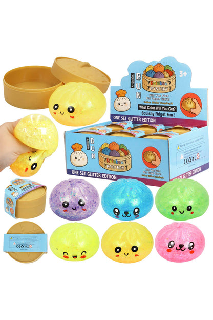 Glittery Bao Bun Dumpling Water Bead Filled Squishy - 12 Pcs: B / ONE SIZE