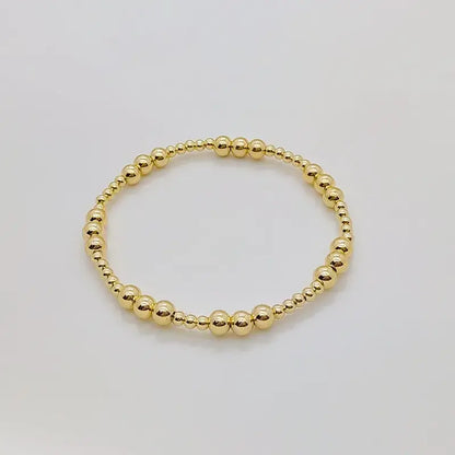 Gold Plated Geometric Classic Bracelets Stretch Elastic: Style C - 3 Balls Small
