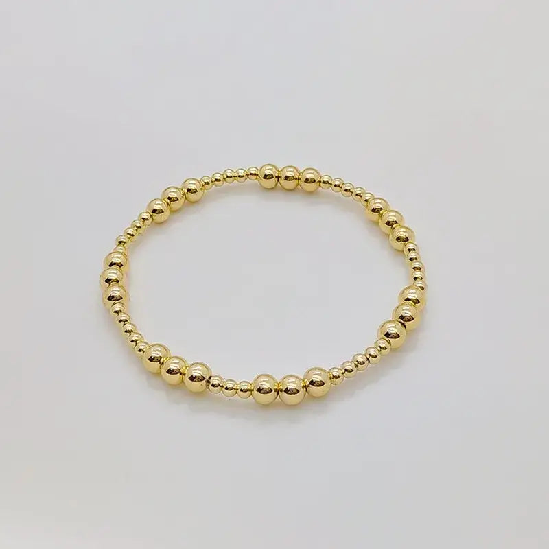 Gold Plated Geometric Classic Bracelets Stretch Elastic: Style B - 3 Balls Large