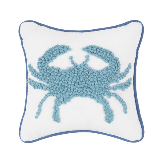 Coastal Crab French Knot Throw Pillow