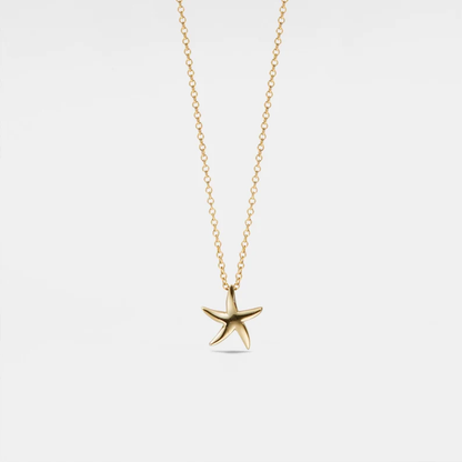 Starfish Layering Beach Necklace in 925 Sterling Silver: Gold