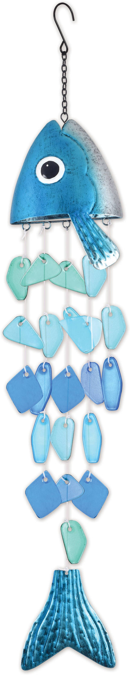 Blue-Fish Glass Chime - 95182