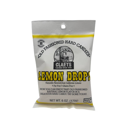 Claeys Old Fashioned Hard Candy Natural Lemon 6oz Bag, 12ct