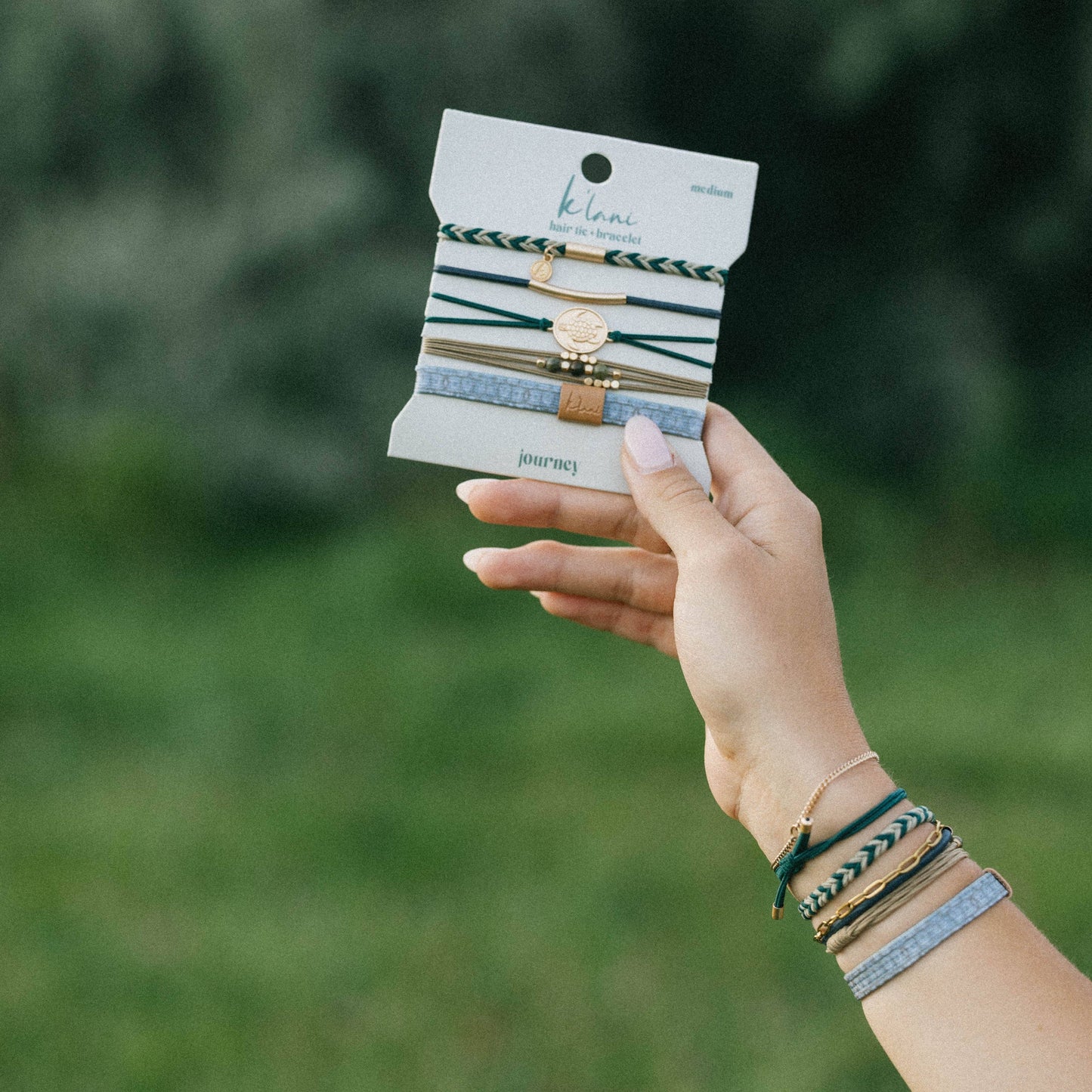 "Journey" Green Sea Turtle Hair Tie Bracelets: Small