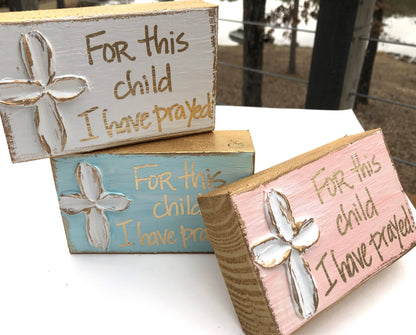 "For This Child" hand painted Nursery Baby Newborn Expecting: Powder pink