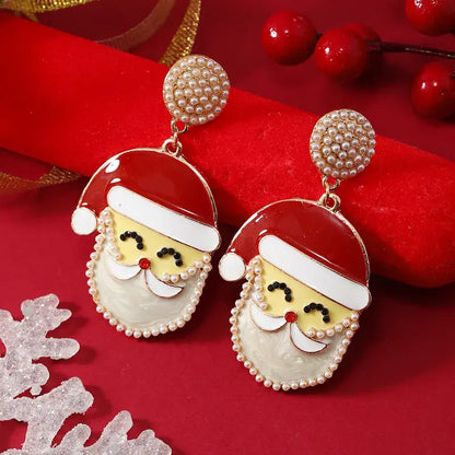 Santa Costume Jewelry Earrings Christmas Theme Holiday