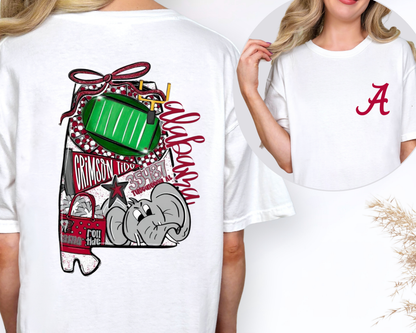 Alabama Collegiate State Design Tee: Sport Grey / M / Bella Canvas