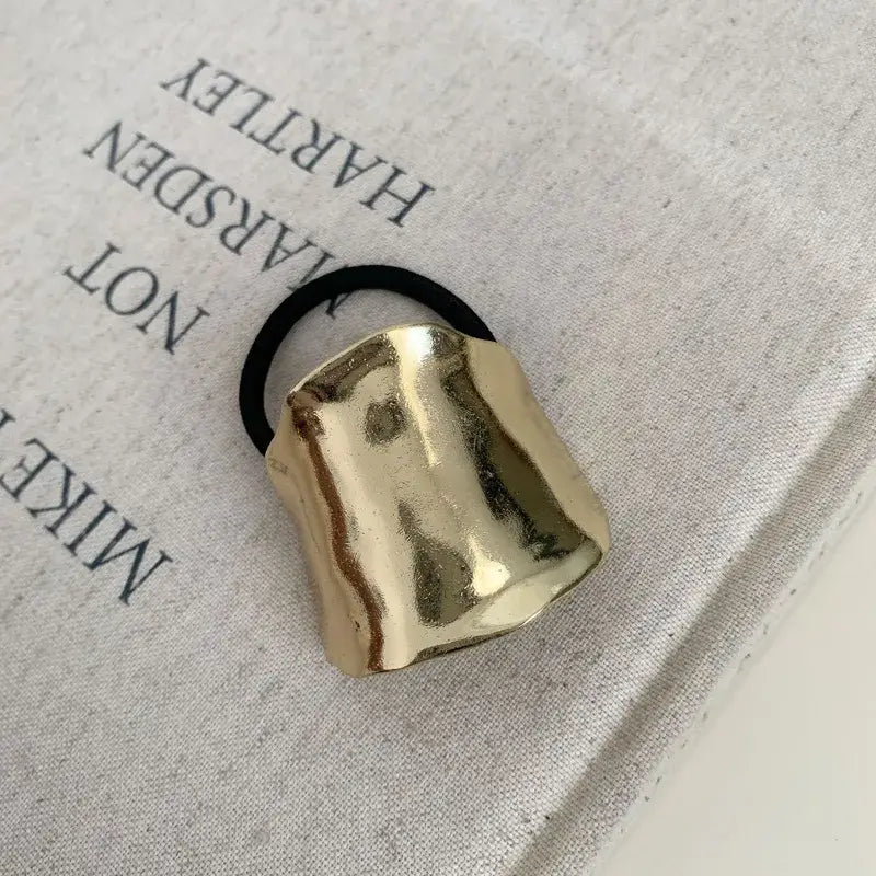 Gold Metal Hair Tie Hair Accessory Hair Band: 1