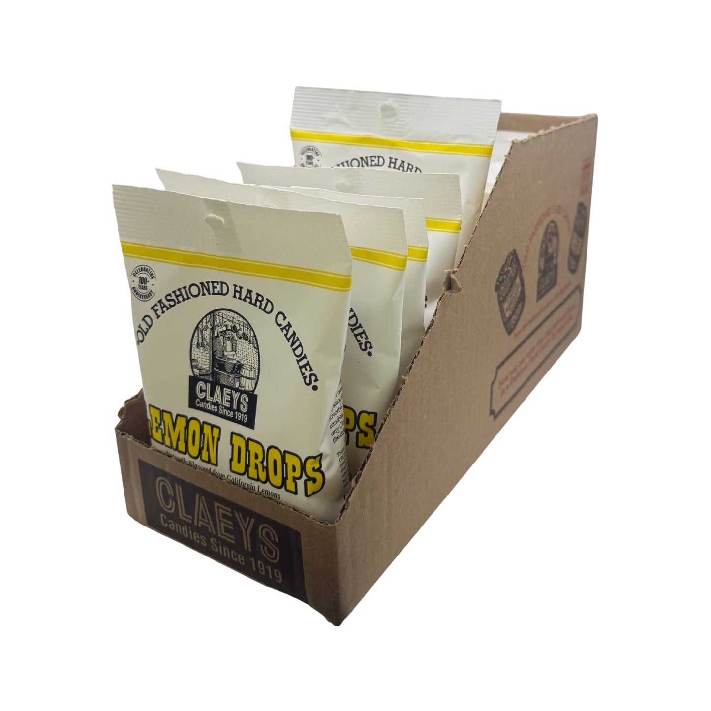 Claeys Old Fashioned Hard Candy Natural Lemon 6oz Bag, 12ct