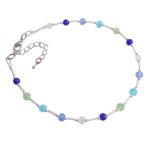 Sea Glass Anklet "Beach Ball"