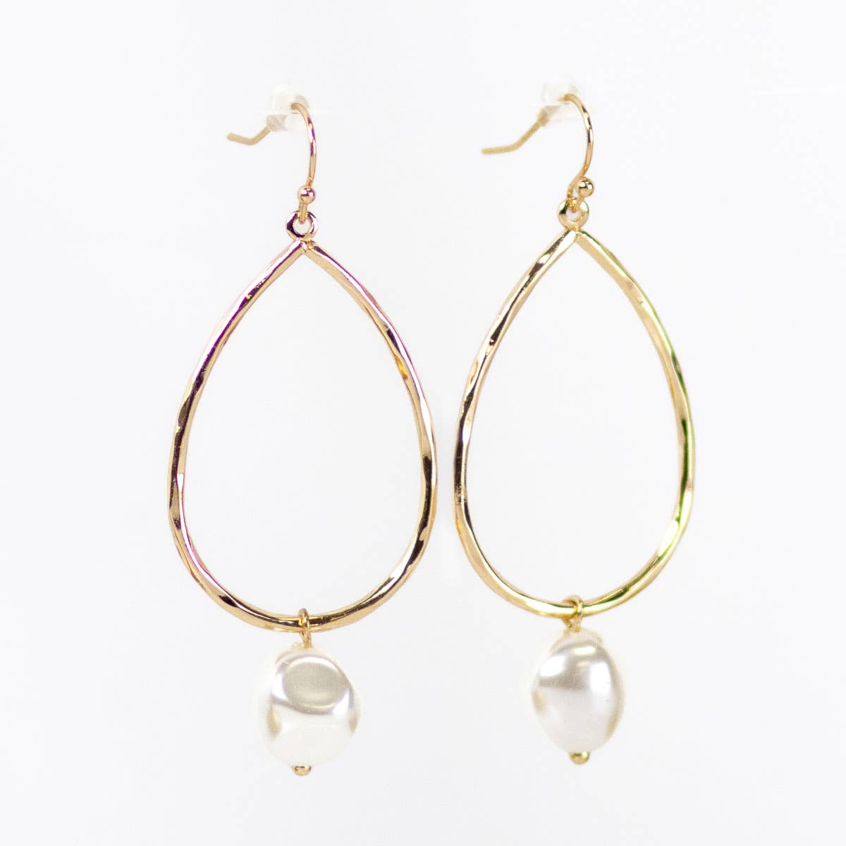 Morgan Earrings   Gold/White   2.5"