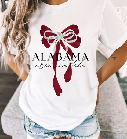 Alabama Bow Tee: Charcoal / M / Bella Canvas