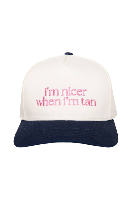 I'm Nicer When I'm Tan Two-Toned Vintage Hats: Navy and Tan
