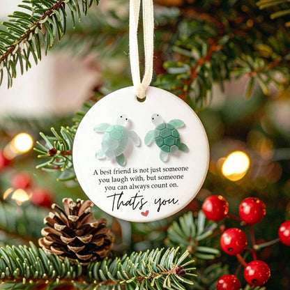 Ceramic Friendship Flat Sea Faux Glass  Ornament: Heart
