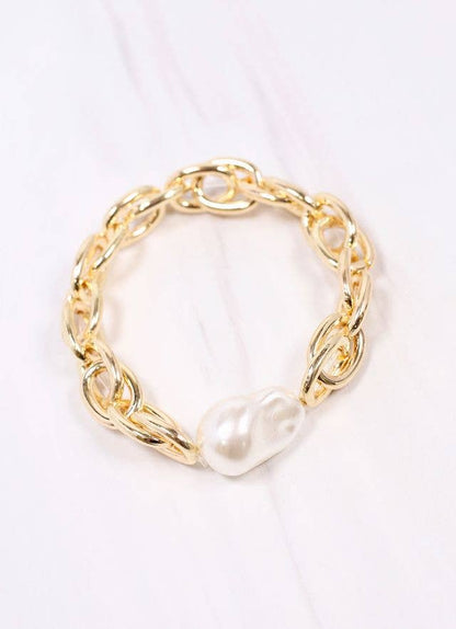 Harrie Link Bracelet with Pearl GOLD: Default