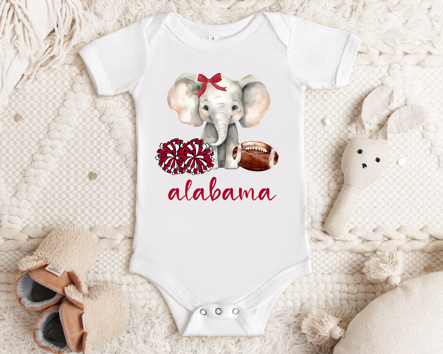 Alabama Baby/Toddler Girls Tee: White / 6-12 month onesie