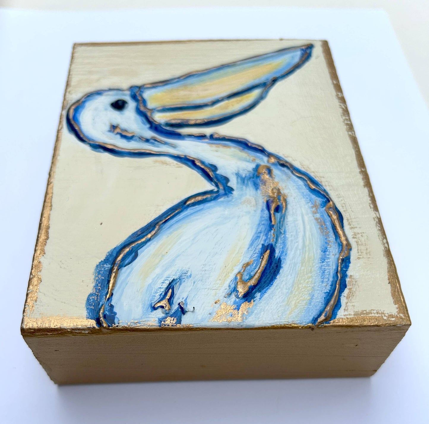 Pelican Block | coastal beach nautical ocean blue and white